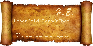 Haberfeld Erzsébet névjegykártya